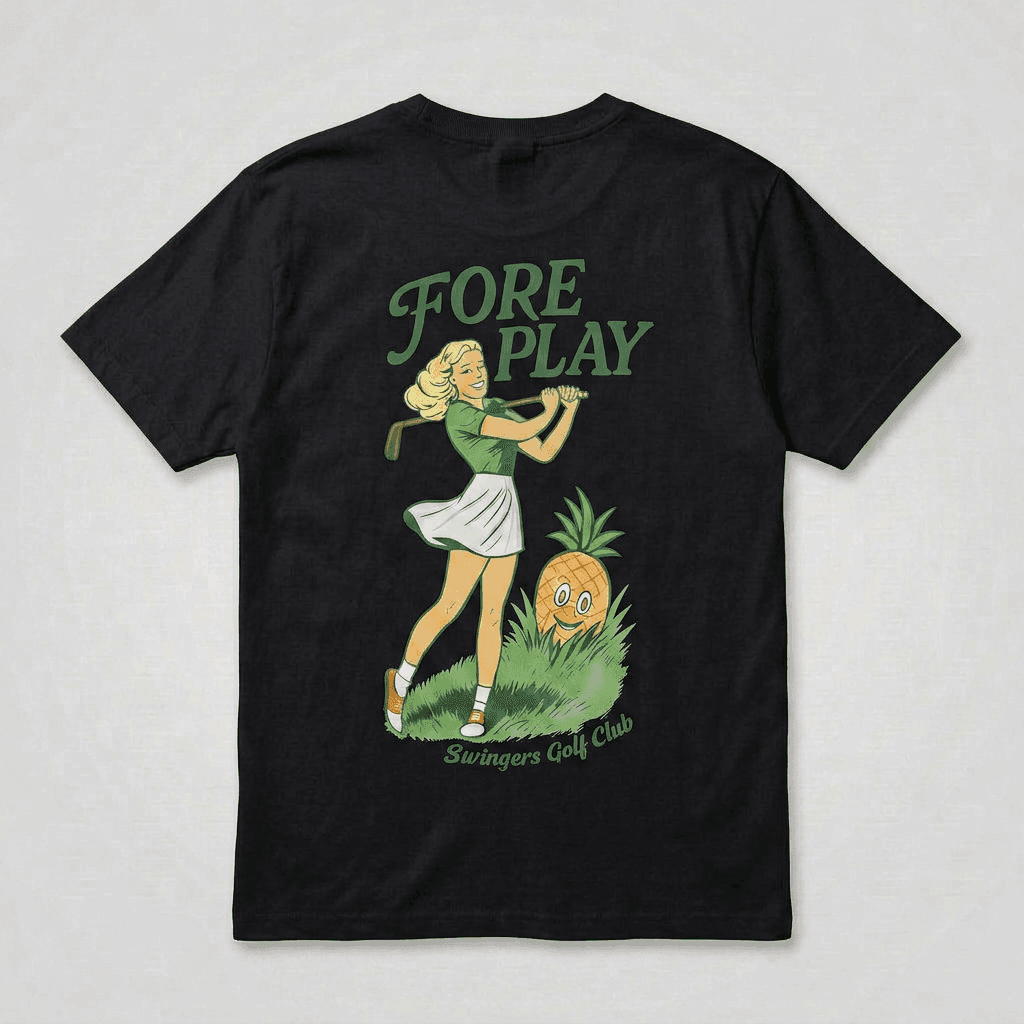 Foreplay Tee - Black — Black — tees by Swingers Club — view 1 of 2