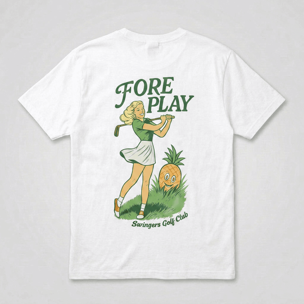 Foreplay Tee - White — White — tees by Swingers Club — view 1 of 2