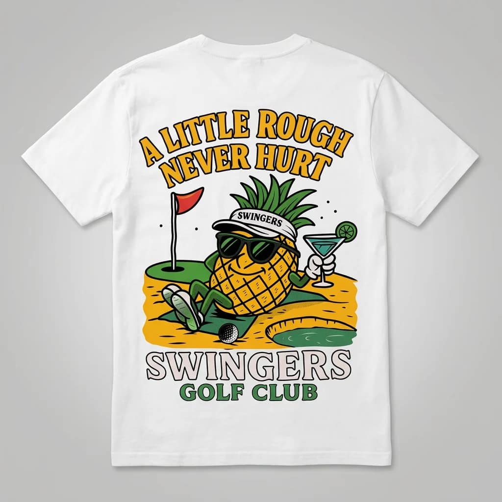 Rough Tee - White — White — tees by Swingers Club — view 1 of 2