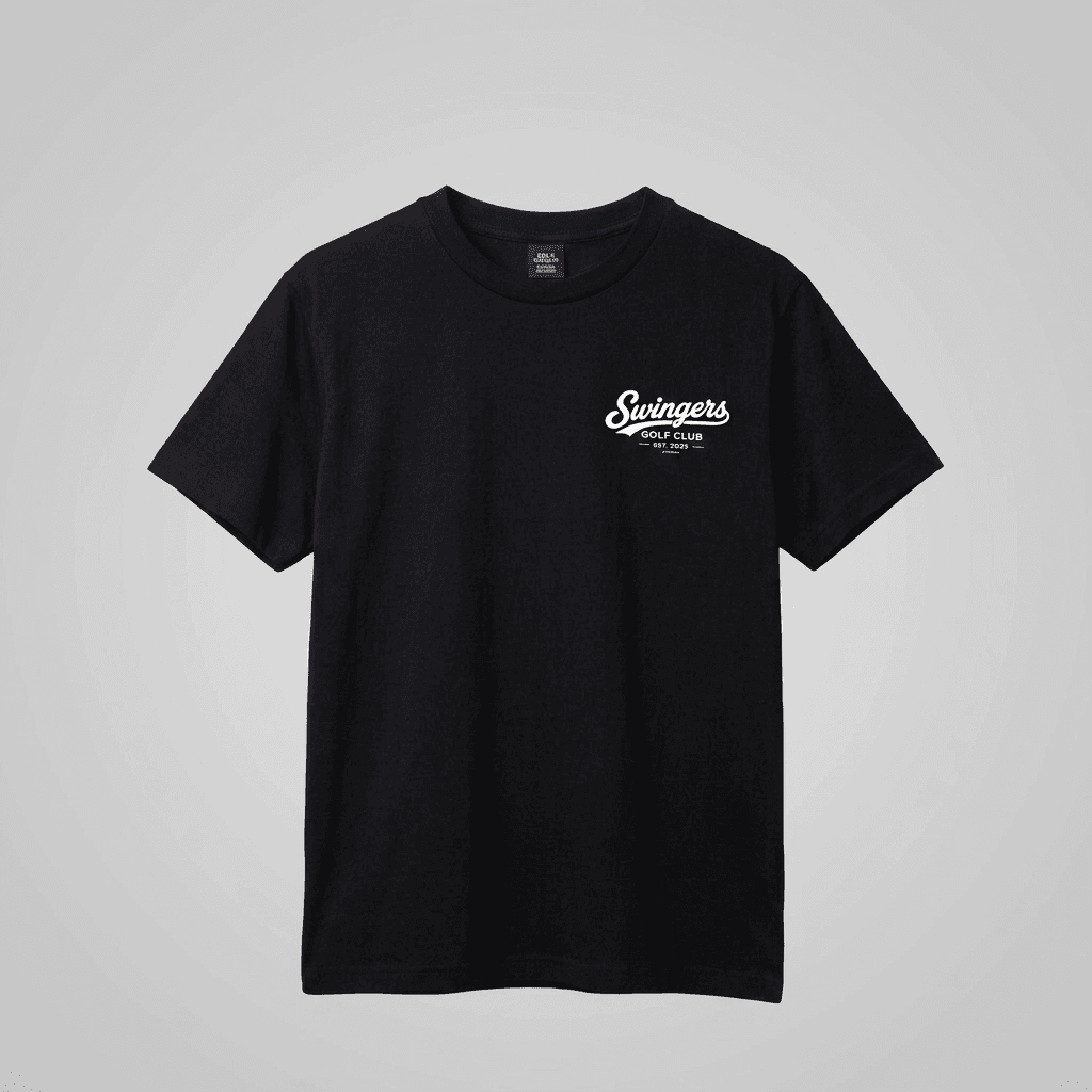 Swing Responsibly Tee - Black — Black — tees by Swingers Club — view 1 of 3