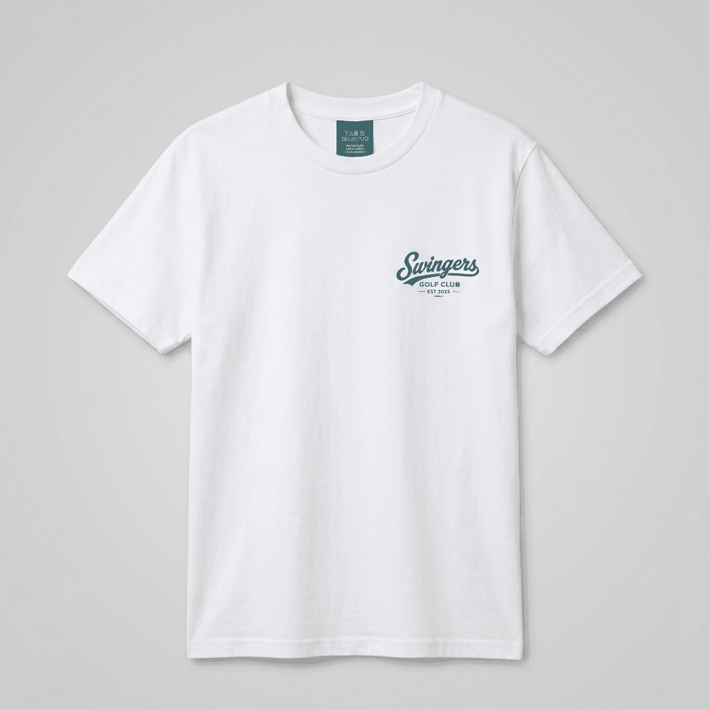Swing Responsibly Tee - White — White — tees by Swingers Club — view 1 of 3