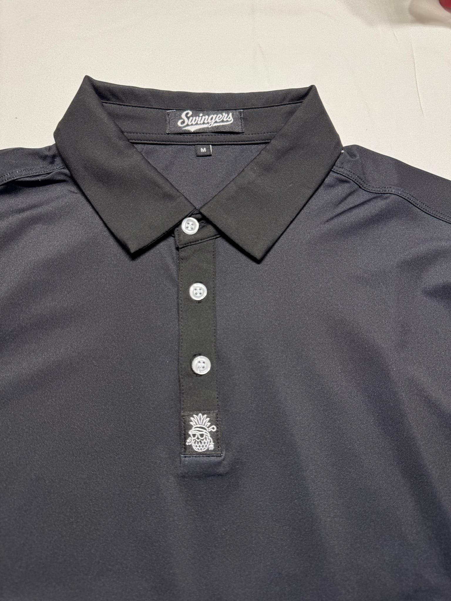 The Back 9 Performance Polo — Black — polos by Swingers Club — view 3