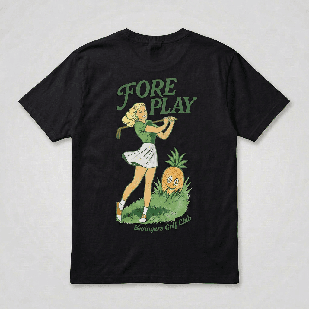 Foreplay Tee - Black — Black — tees by Swingers Club — view 1