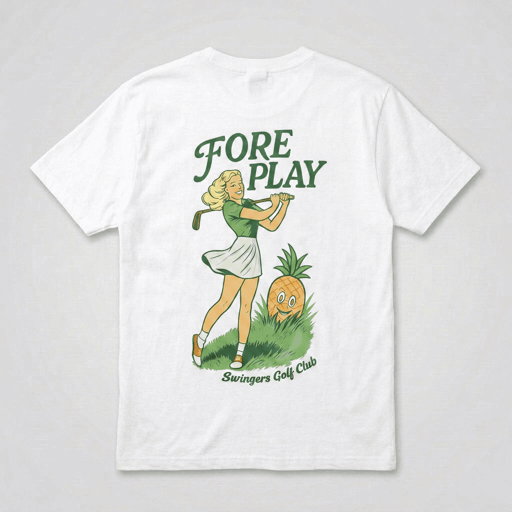 Foreplay Tee - White — White — tees by Swingers Club — view 1