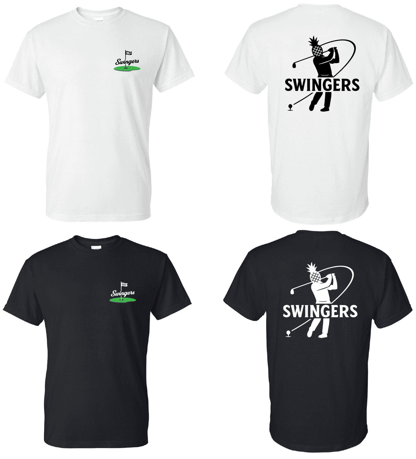 Flag Tee - Black — Black — tees by Swingers Club — view 3