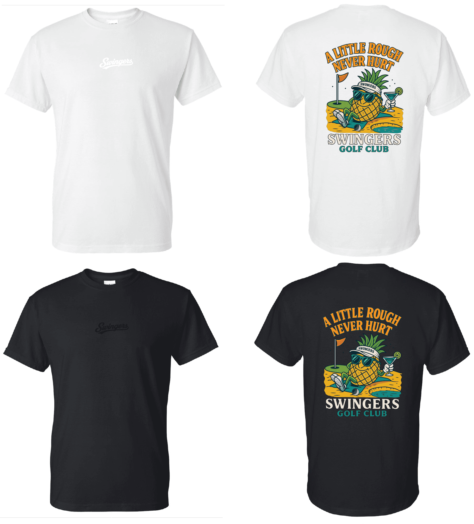 Rough Tee - Black — Black — tees by Swingers Club — view 2