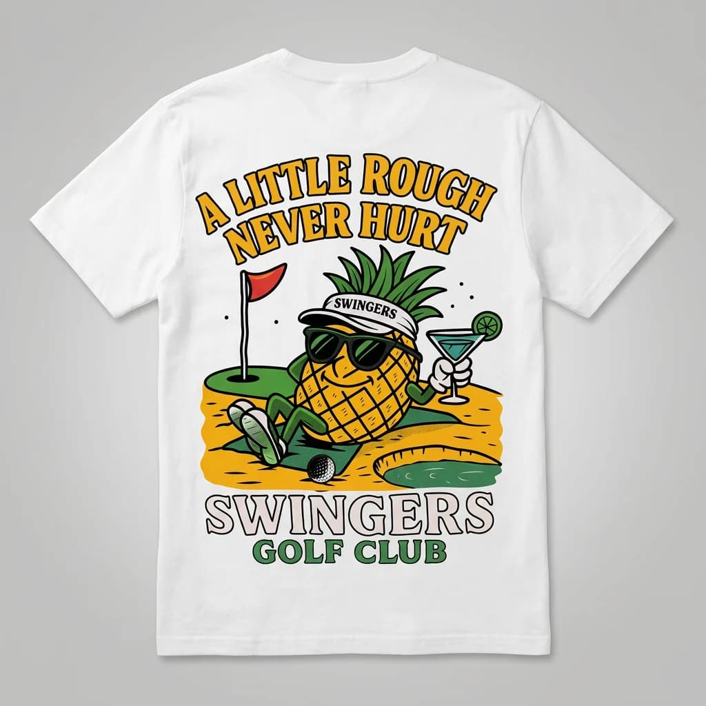 Rough Tee - White — White — tees by Swingers Club — view 1