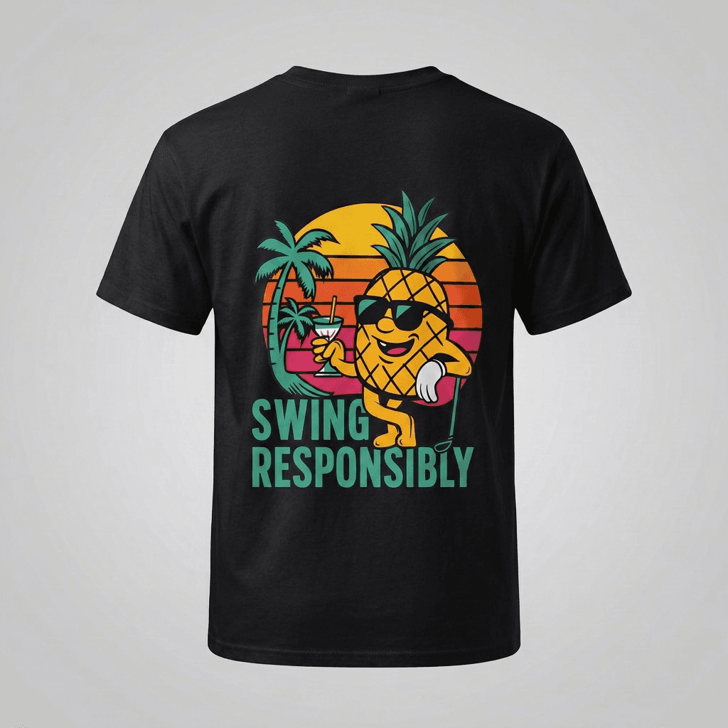 Swing Responsibly Tee - Black — Black — tees by Swingers Club — view 2