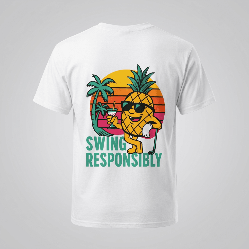 Swing Responsibly Tee - White — White — tees by Swingers Club — view 2